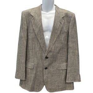 Farah Clothing Co. Men's 42L Blazer Jacket Glen Plaid Check Accent Wool Silk